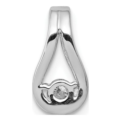 14K White Gold Diamond Teardrop Slide Pendant – view 4