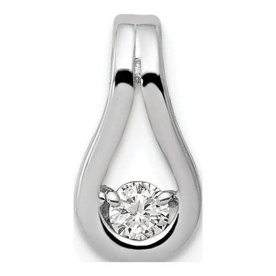 14K White Gold Diamond Teardrop Slide Pendant