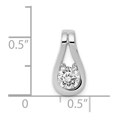 14K White Gold 0.43 ct tw Diamond Teardrop Omega Slide Pendant – view 4