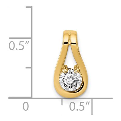 14K Yellow Gold 0.43 ct tw Diamond Teardrop Slide Pendant – view 3