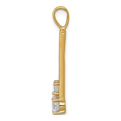 14K Yellow Gold 1/2 ct tw Diamond Two-Stone Pendant – view 2