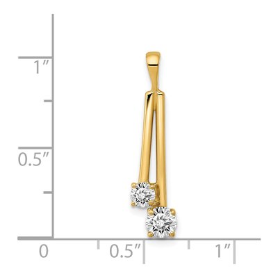 14K Yellow Gold 1/2 ct tw Diamond Two-Stone Pendant – view 3