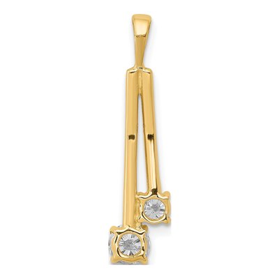 14K Yellow Gold 1/2 ct tw Diamond Two-Stone Pendant – view 4
