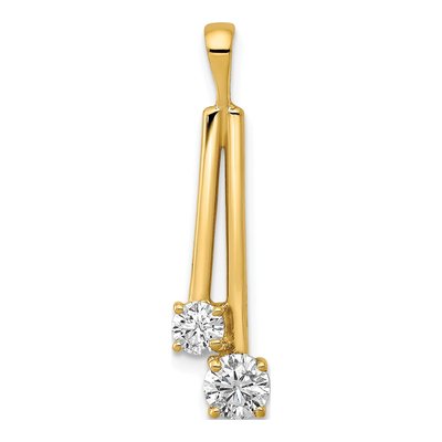 14K Yellow Gold 1/2 ct tw Diamond Two-Stone Pendant