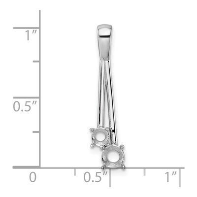 14K White Gold Two-Stone Pendant Mounting – view 4