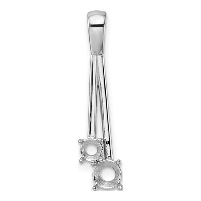 14K White Gold Two-Stone Pendant Mounting