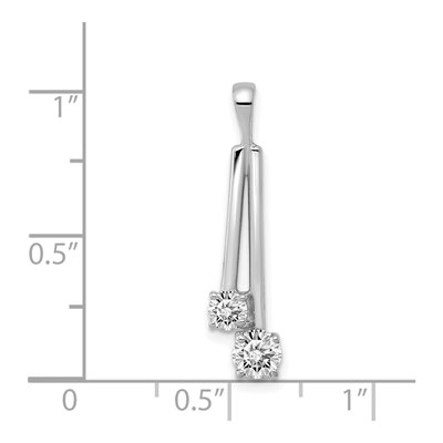 14K White Gold 1/2 ct tw Diamond Two-Stone Pendant – view 2