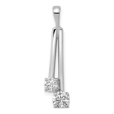 14K White Gold 1/2 ct tw Diamond Two-Stone Pendant