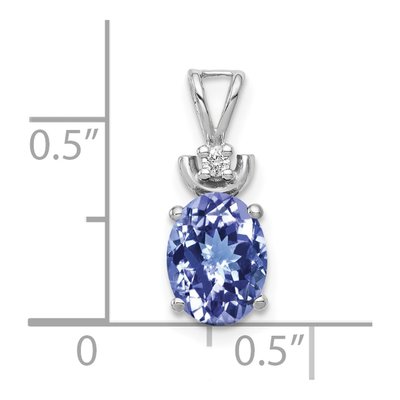 14K White Gold Tanzanite & Diamond Oval Pendant – view 2