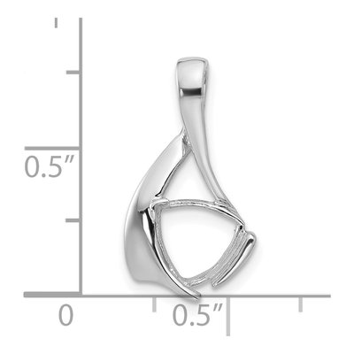 14K White Gold Trillion Pendant Mounting – view 4