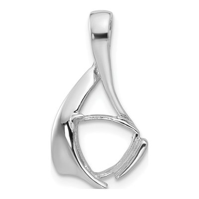 14K White Gold Trillion Pendant Mounting