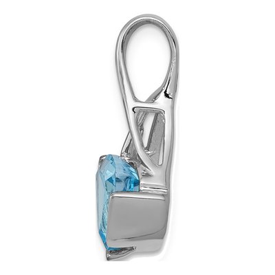 14K White Gold Swiss Blue Topaz Trillion Slide Pendant – view 2