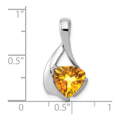 14K White Gold Citrine Trillion Slide Pendant – view 2