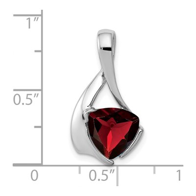 14K White Gold Garnet Trillion Slide Pendant – view 2
