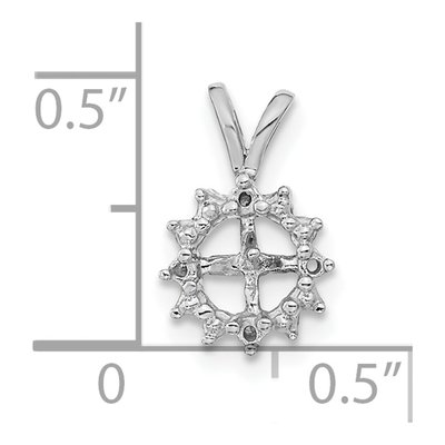 14K White Gold Pearl Diamond Pendant Mounting – view 3