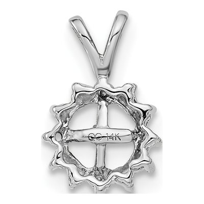 14K White Gold Pearl Diamond Pendant Mounting – view 4