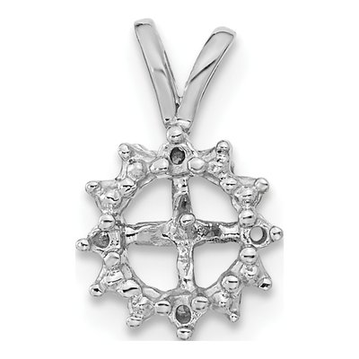 14K White Gold Pearl Diamond Pendant Mounting