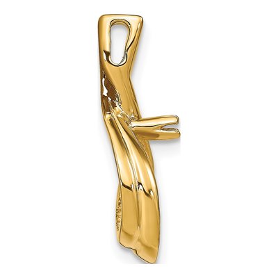 14K Yellow Gold Pearl Diamond Pendant Mounting – view 2