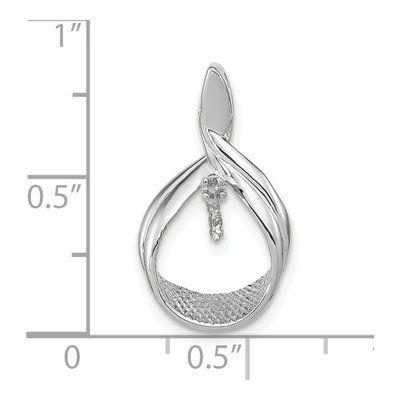14K White Gold Freshwater Pearl Diamond Pendant Mounting – view 3