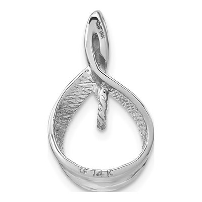 14K White Gold Freshwater Pearl Diamond Pendant Mounting – view 4