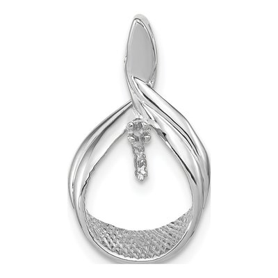 14K White Gold Freshwater Pearl Diamond Pendant Mounting
