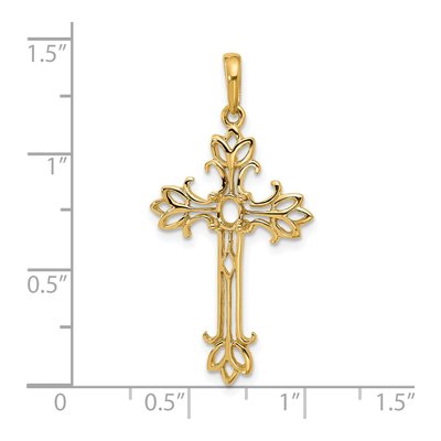 14K Yellow Gold Cross Slide Pendant Mounting – view 4