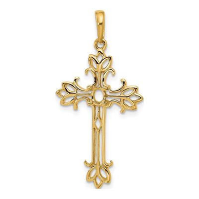 14K Yellow Gold Cross Slide Pendant Mounting