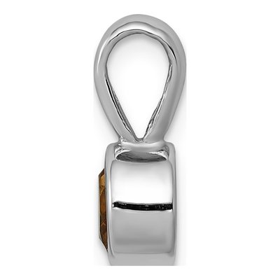 14K White Gold Citrine Bezel-Set Pendant – view 2