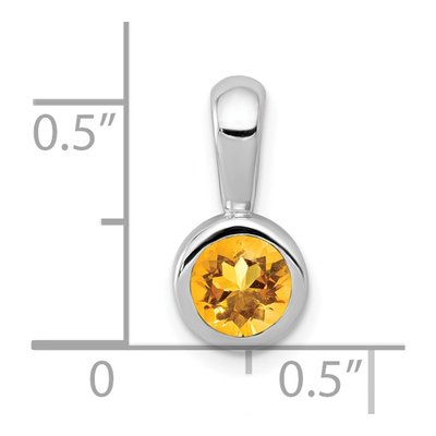 14K White Gold Citrine Bezel-Set Pendant – view 3