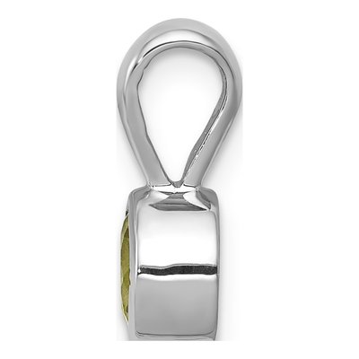 14K White Gold Peridot Bezel Pendant – view 3