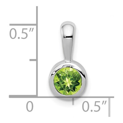 14K White Gold Peridot Bezel Pendant – view 4