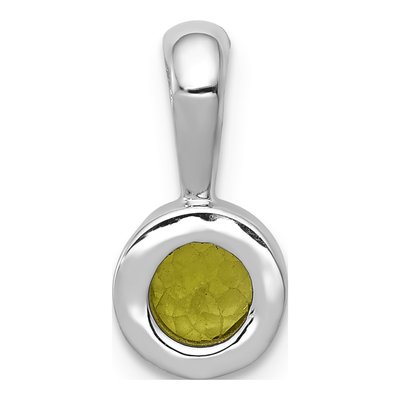 14K White Gold Peridot Bezel Pendant – view 5