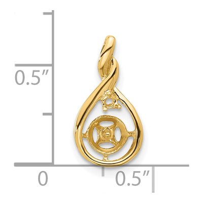 14K Yellow Gold Pearl Diamond Pendant Mounting – view 3