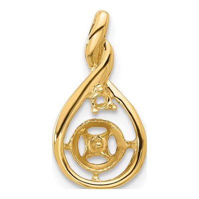 14K Yellow Gold Pearl Diamond Pendant Mounting