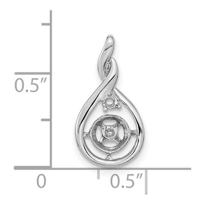 14K White Gold Pearl Diamond Pendant Mounting – view 3