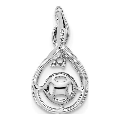 14K White Gold Pearl Diamond Pendant Mounting – view 4