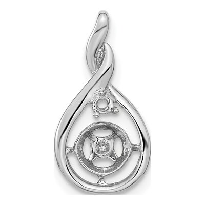14K White Gold Pearl Diamond Pendant Mounting