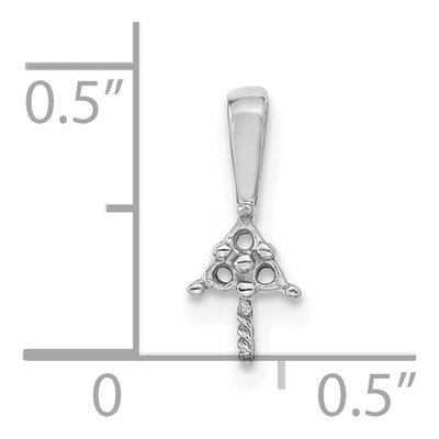 14K White Gold Pearl Diamond Pendant Mounting – view 3