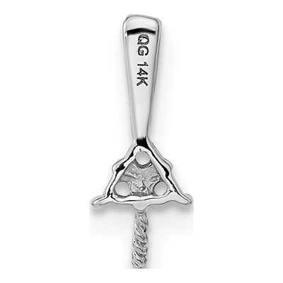 14K White Gold Pearl Diamond Pendant Mounting – view 4