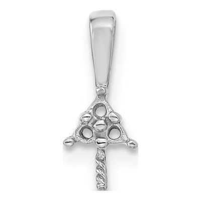 14K White Gold Pearl Diamond Pendant Mounting