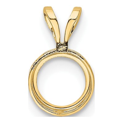 14K Yellow Gold Round Bezel Pendant Mounting – view 4