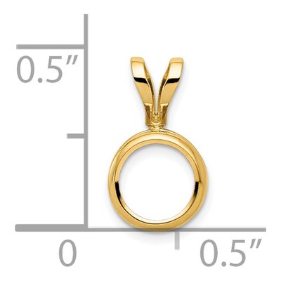 14K Yellow Gold Round Bezel Pendant Mounting – view 5
