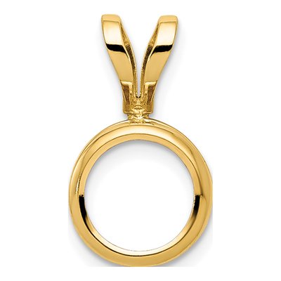 14K Yellow Gold Round Bezel Pendant Mounting