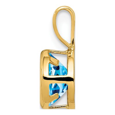 14K Yellow Gold Swiss Blue Topaz Bezel Pendant – view 3