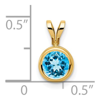 14K Yellow Gold Swiss Blue Topaz Bezel Pendant – view 5