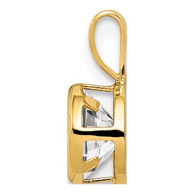 14K Yellow Gold CZ Bezel Pendant – view 2