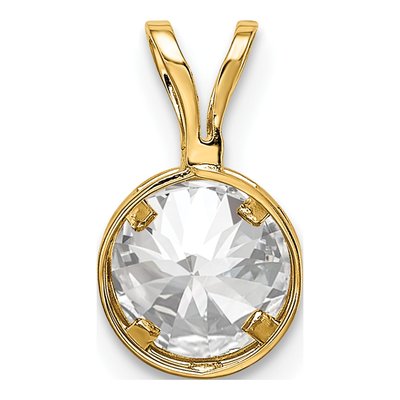 14K Yellow Gold CZ Bezel Pendant – view 3
