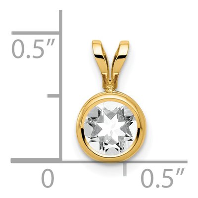 14K Yellow Gold CZ Bezel Pendant – view 4