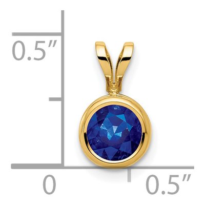 14K Yellow Gold Sapphire Bezel-Set Pendant – view 2