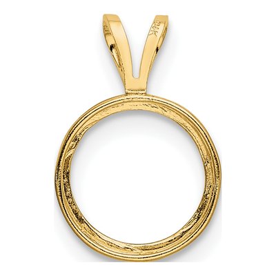 14K Yellow Gold Round Bezel Pendant Mounting – view 4